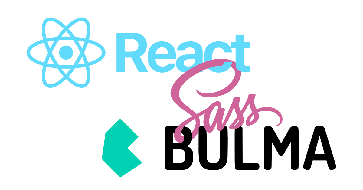 React, Sass, and Bulma logos